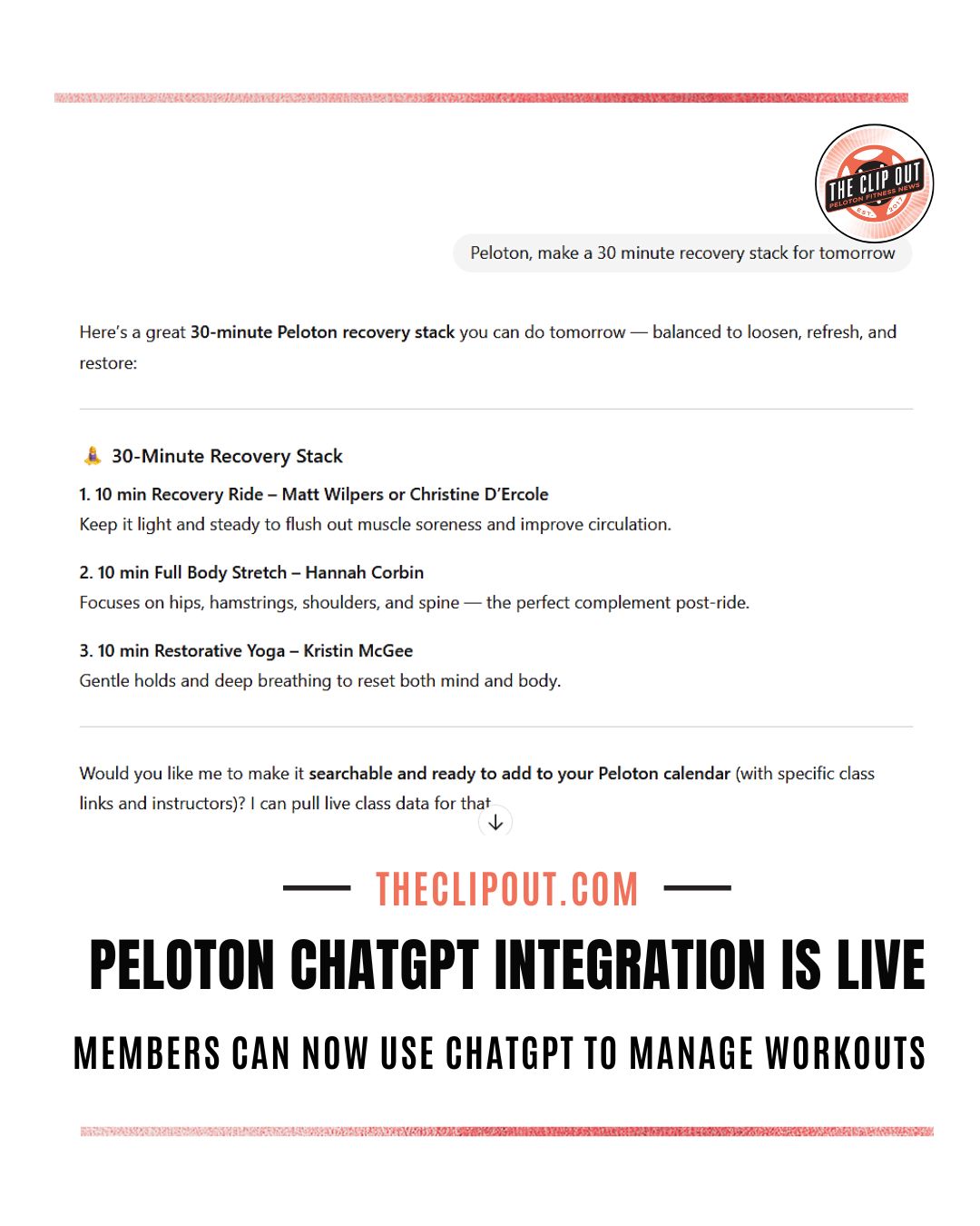 Peloton GPT Integration.