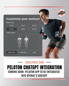 PELOTON CHATGPT INTEGRATION. Coming soon: Peloton app to be integrated in openAI's ChatGPT