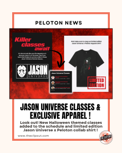 Peloton Halloween Jason themed limited edition shirt