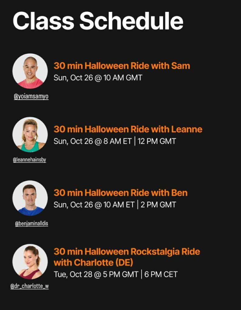 Peloton Halloween Classes 2025 lineup