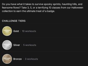 Peloton halloween classes badges