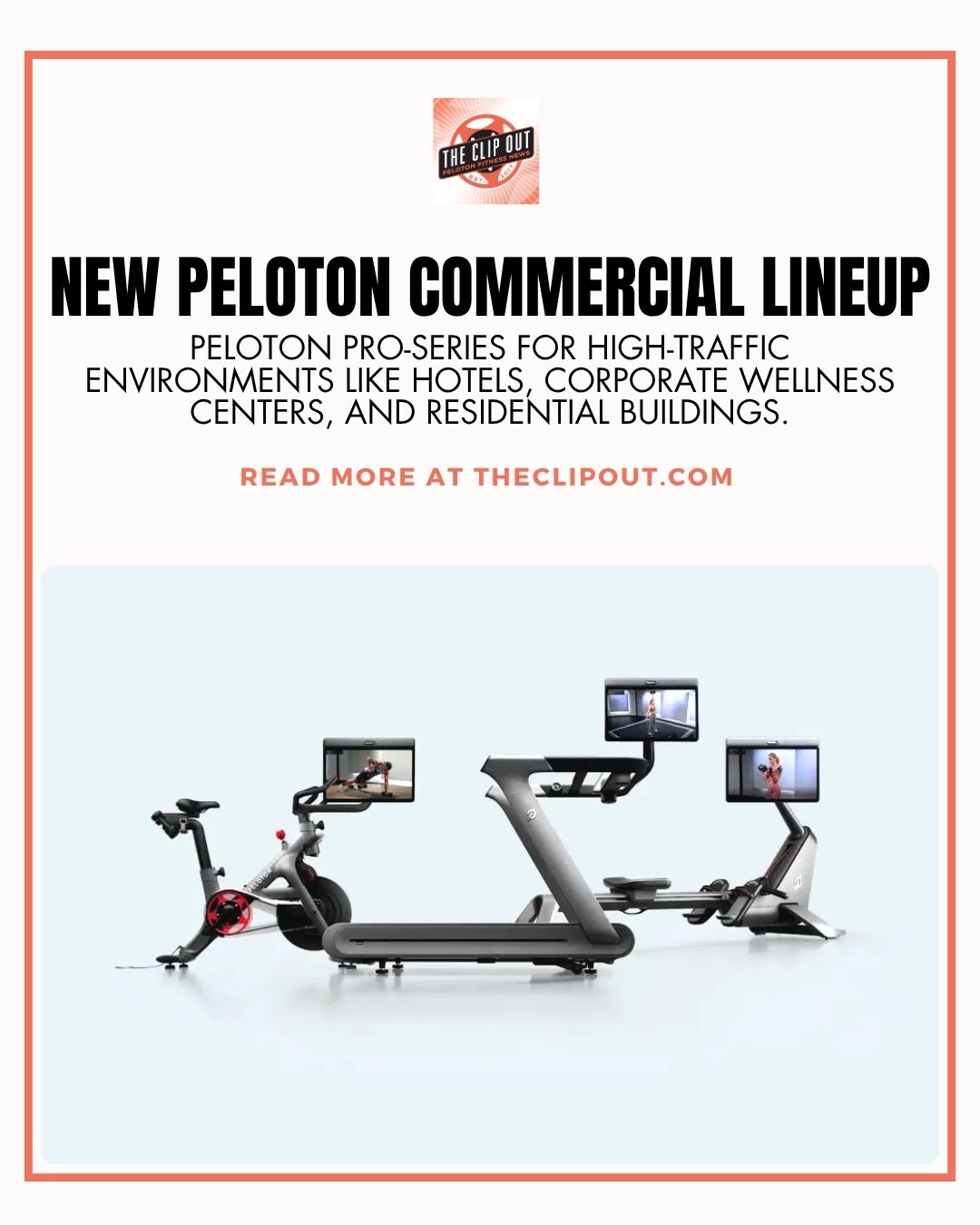 Peloton Pro Series. new peloton commercial lineup. peloton pro-series for high-traffic environments like hotels, corporate wellness centers, and residential buildings. read more at theclipout.com