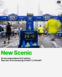 NYC Half Marathon new scenic class at Peloton