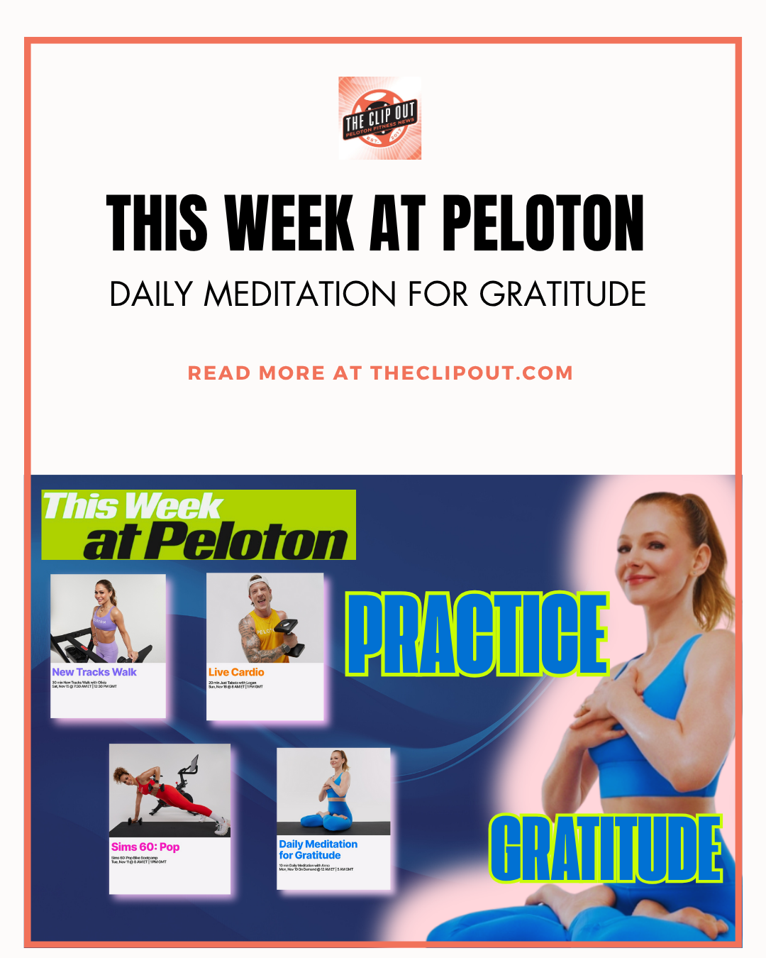This week at Peloton-daily meditation for Gratitude