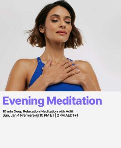 peloton new year classes evening meditation with aditi