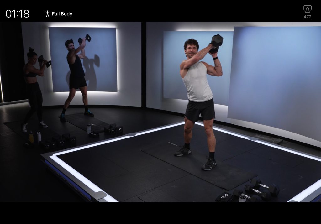 Zacharias premiere strength class includes woodchops and fellow instructors Alex K and Katie