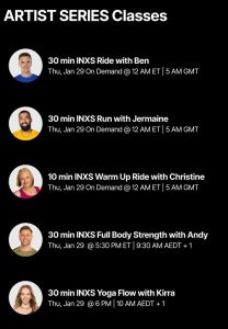 INXS Artist Series schedule