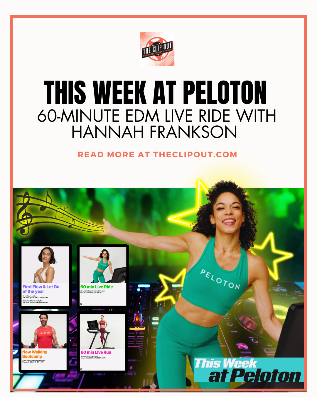 This Week at Peloton 60 Minute EDM Ride long workout