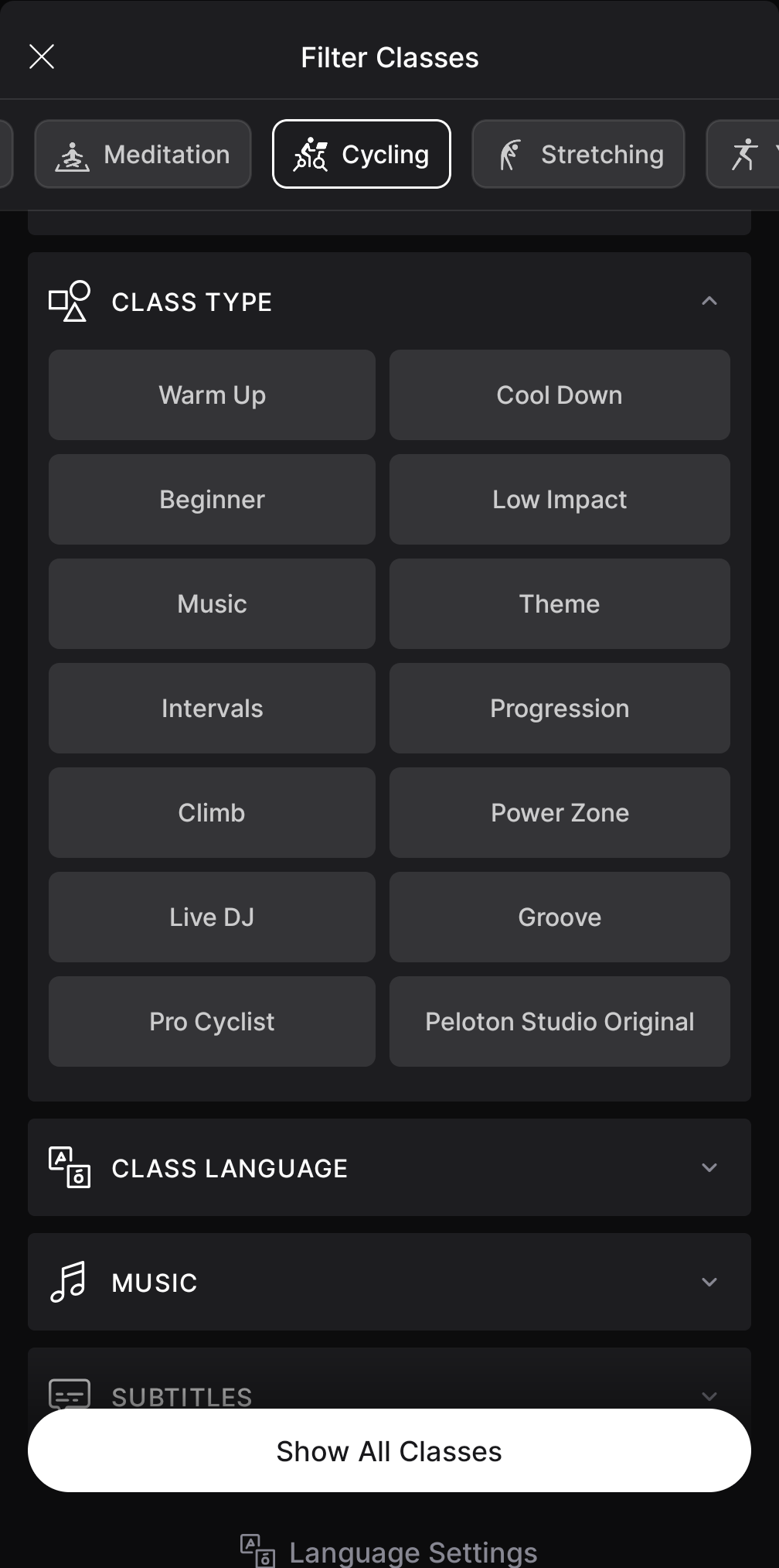 filter classes for cardio training in perimenopause and menopause
