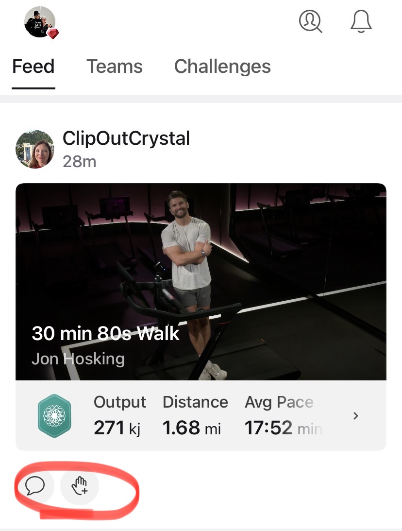 Chat feature in feed example