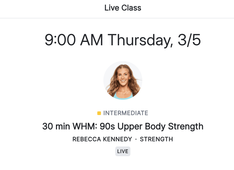 classes - WHM UB strength