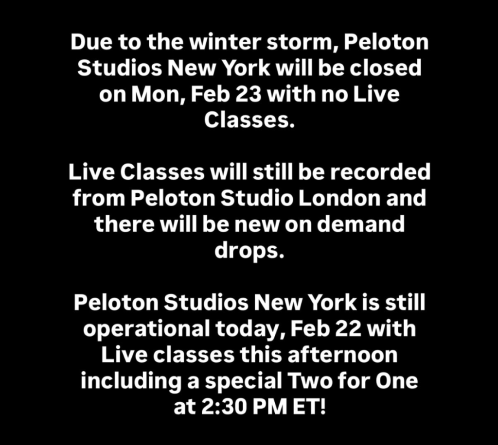 Peloton Studios Closure