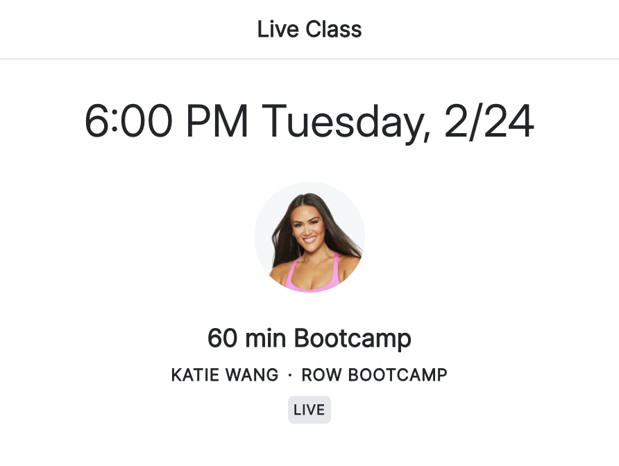 Katie Row Bootcamp 60 min class