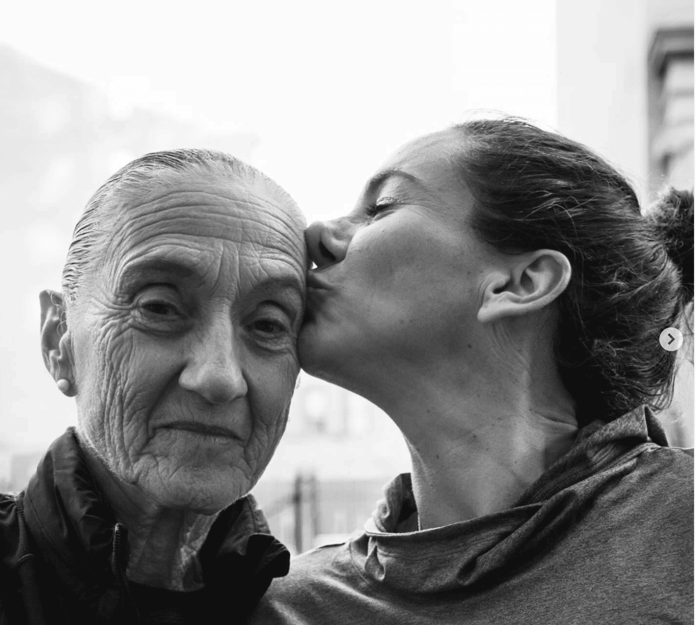 Mariana Fernandez with her grandmother