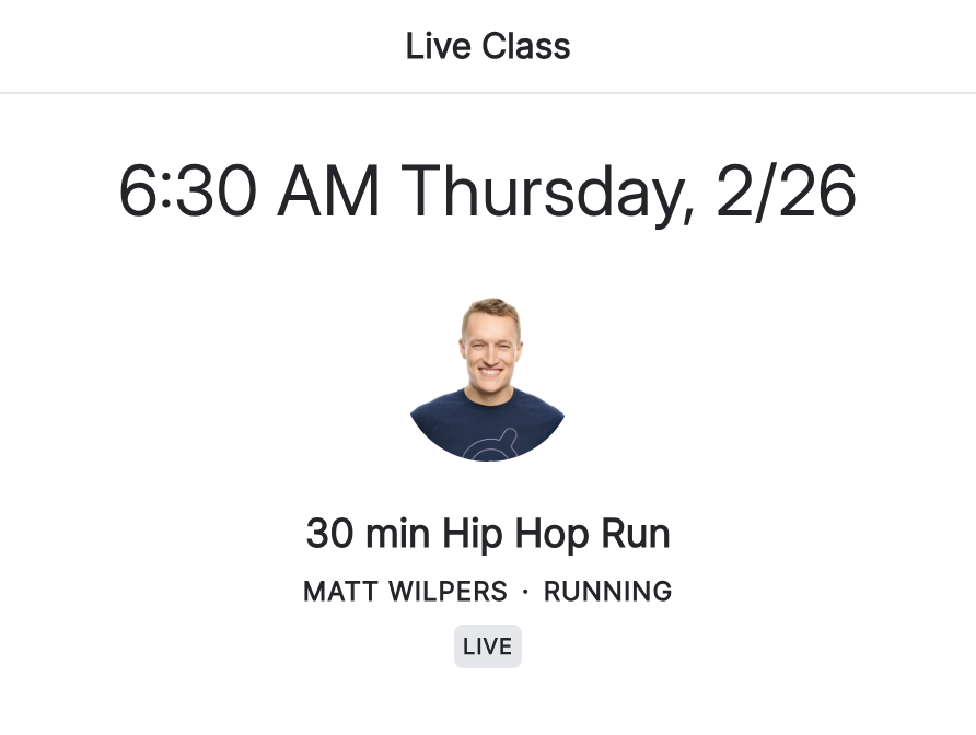 Matt Hip Hop early run class