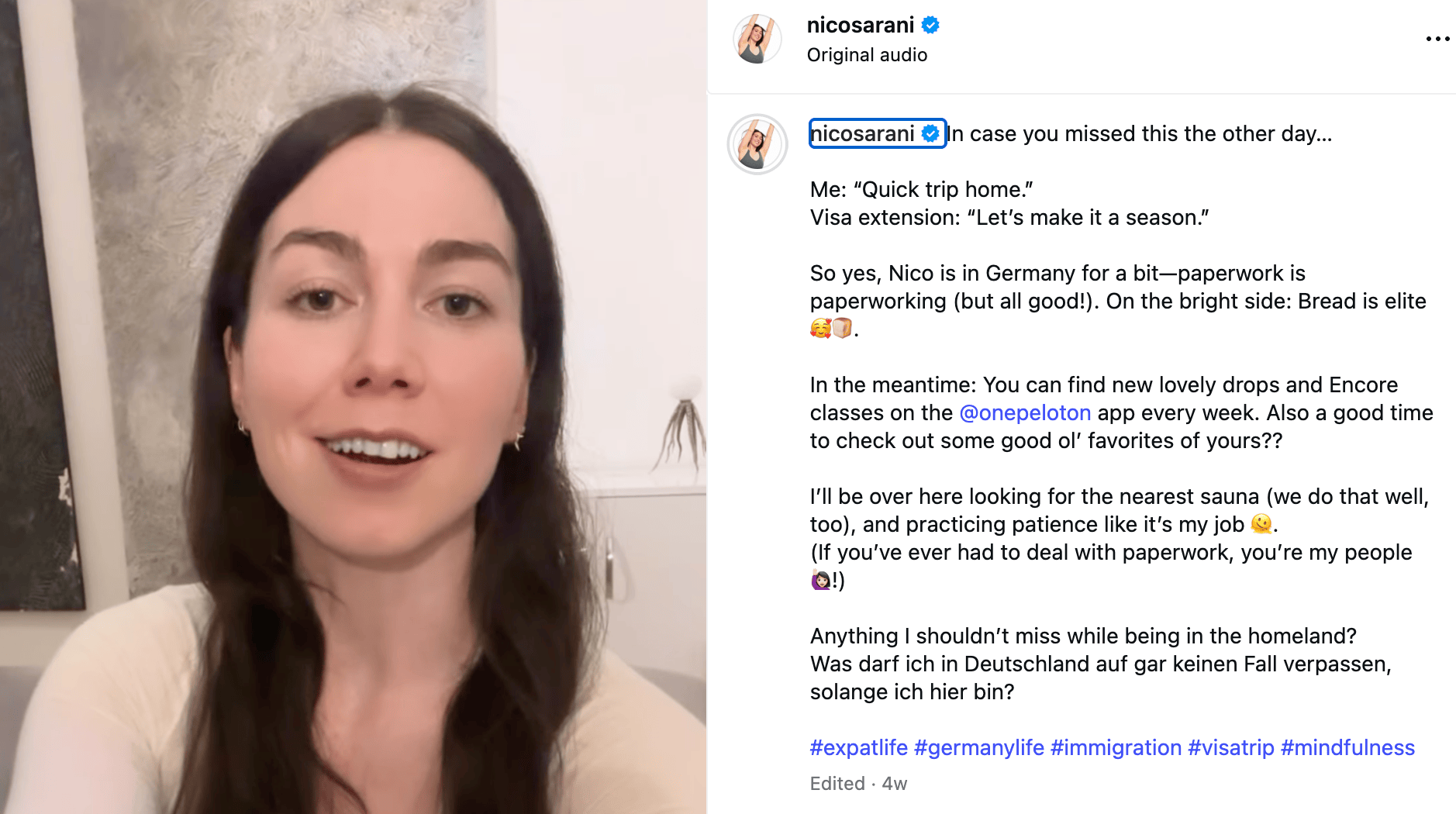 Ahead of Nico's return see her previous social media post about being stuck