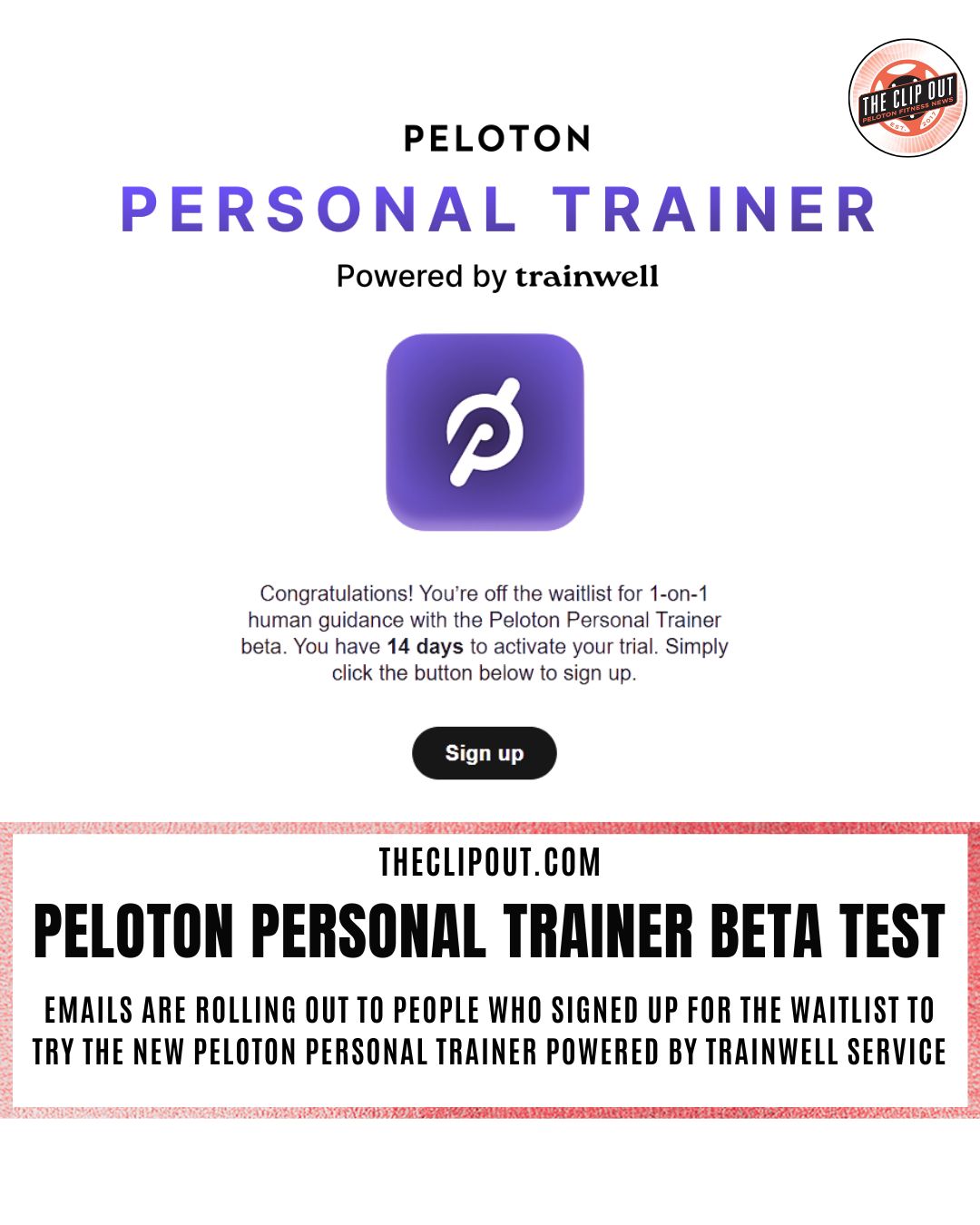 peloton personal trainer beta test emails are rolling out to people who signed up for the waitlist to try the new peloton personal trainer powered by trainwell service