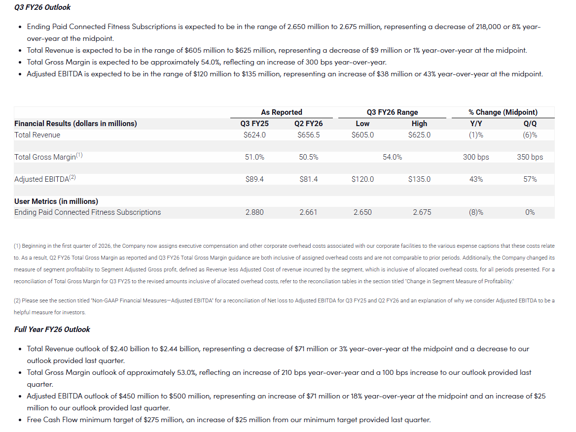 peloton q2 fy2026 earnings outlook