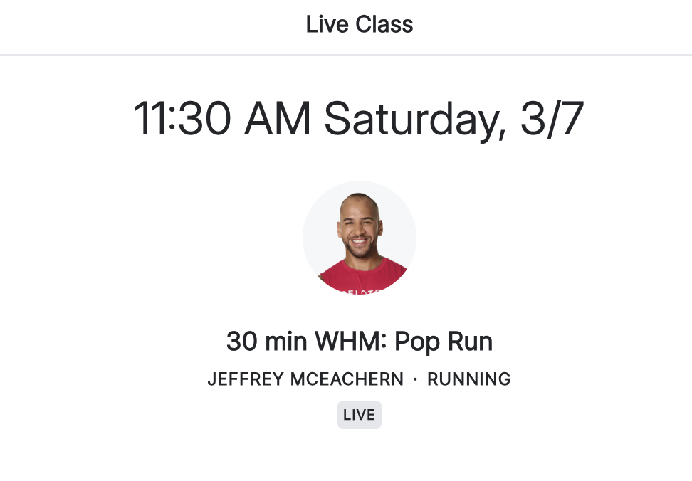 classes - WHM pop run