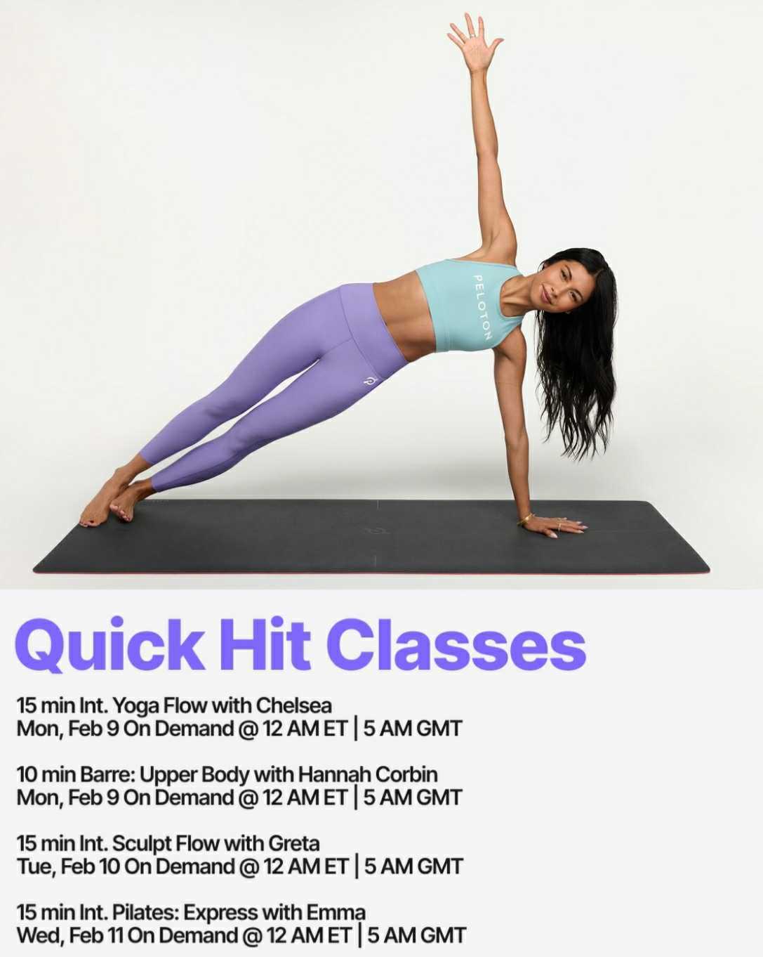 This Week at Peloton Quick Hit Classes 