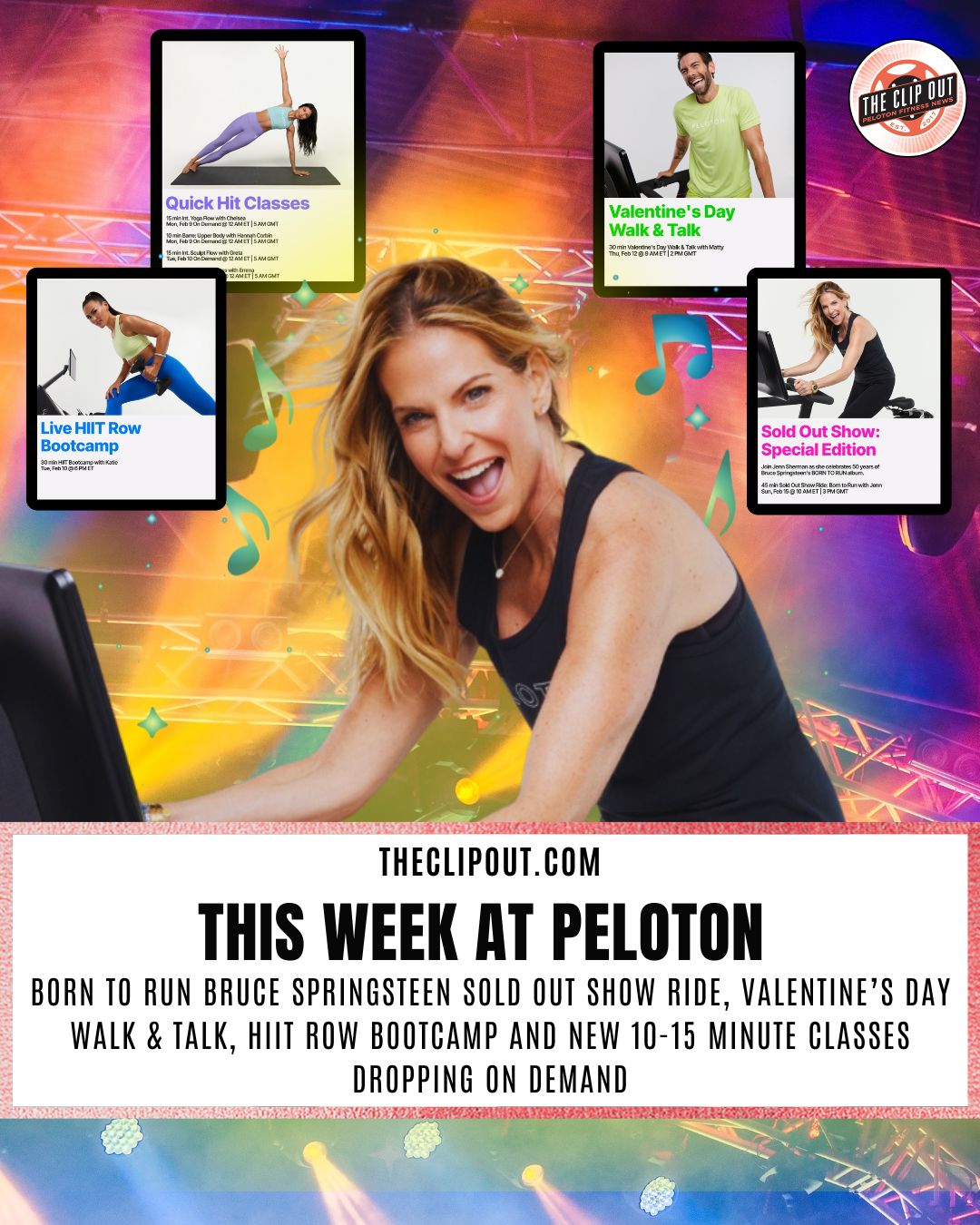 This Week at Peloton Born to run Bruce Springsteen sold out show ride, Valentine’s Day Walk & Talk, HIIT Row Bootcamp and new 10-15 minute classes dropping on demand