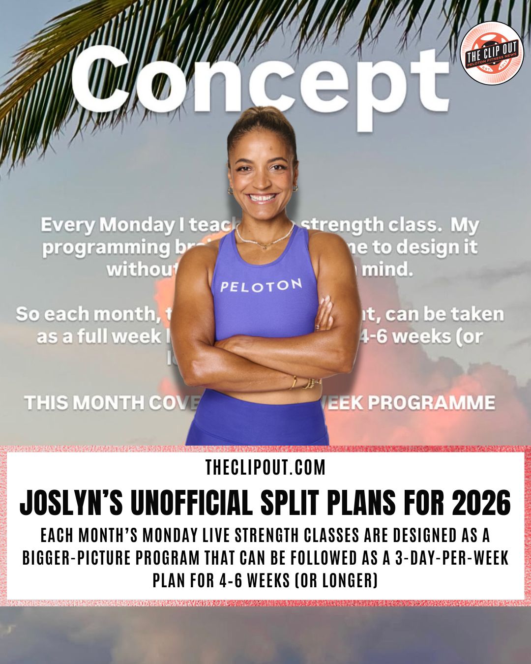 joslyn’s unofficial split plans for 2026 Each month’s Monday live strength classes are designed as a bigger-picture program that can be followed as a 3-day-per-week plan for 4–6 weeks (or longer). unofficial strength split
