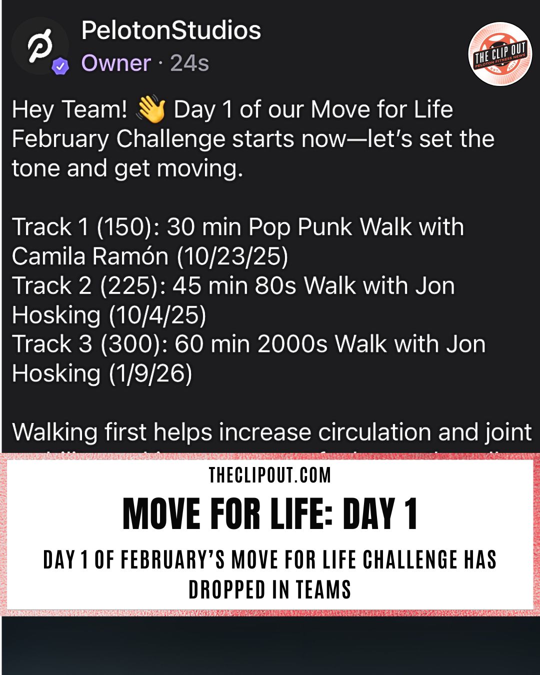 move for life: day 1 day 1 of february’s move for life challenge has dropped in teams