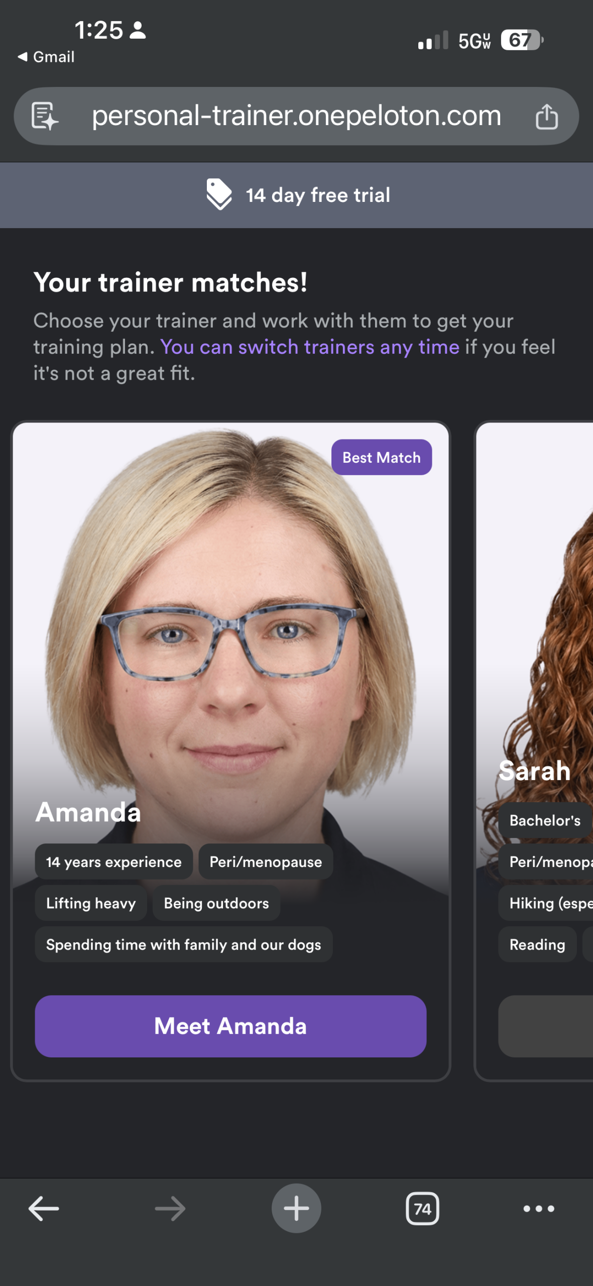 personal trainer options