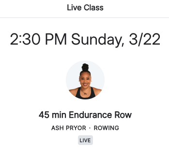45 Min Row class with Ash
