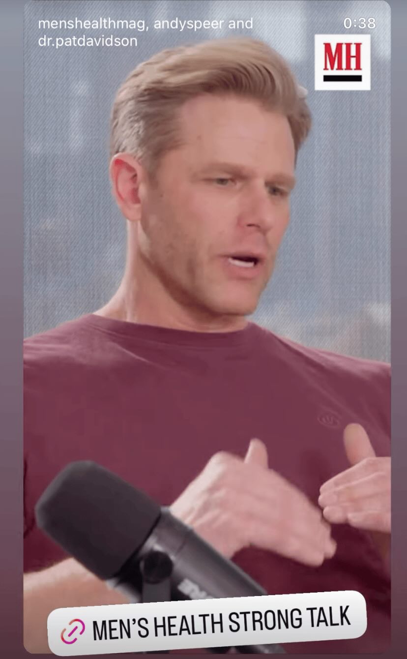 Andy Speer Men's Health podcast clip from his IG
