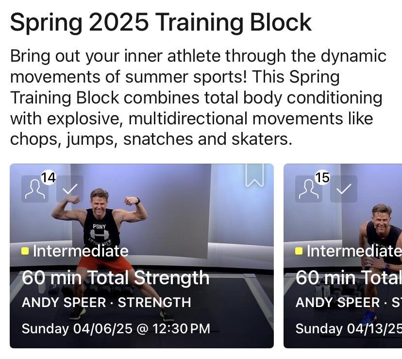 Andy Speer TS60 Spring Training Block