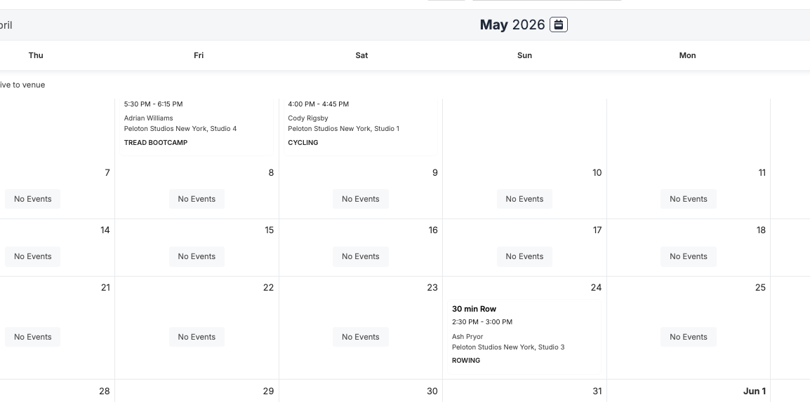 Ash Pryor's recovery and return: Peloton schedule