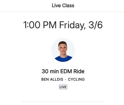 Ben Alldis Returns March 6 Live Class