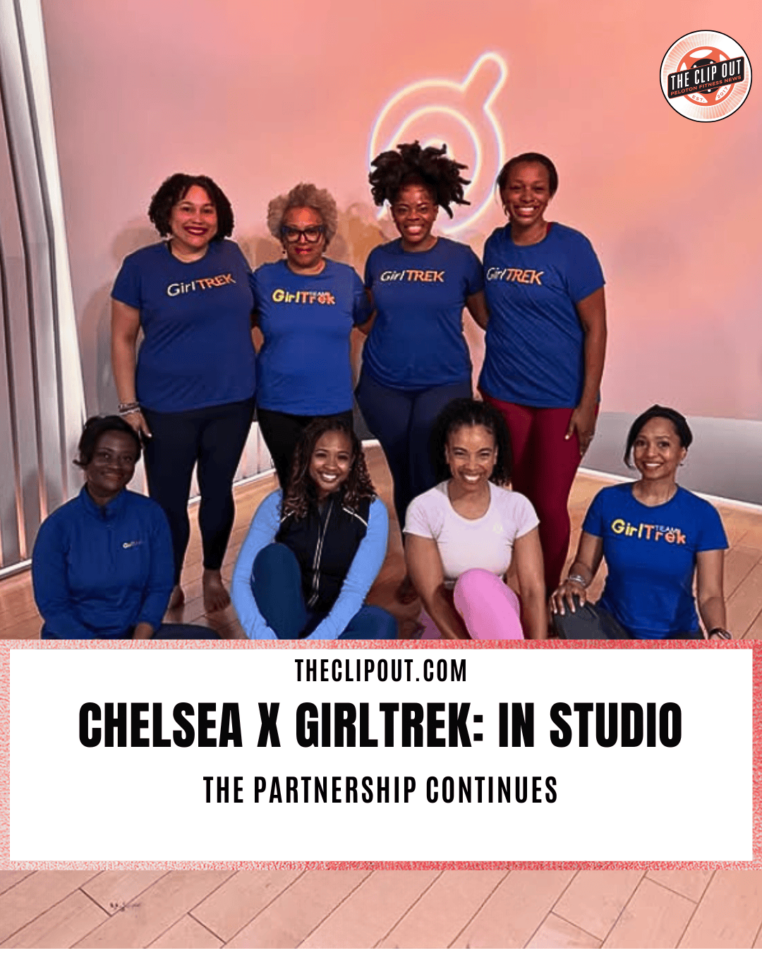 GirlTrek Members with Chelsea Jackson Roberts in studio at Peloton