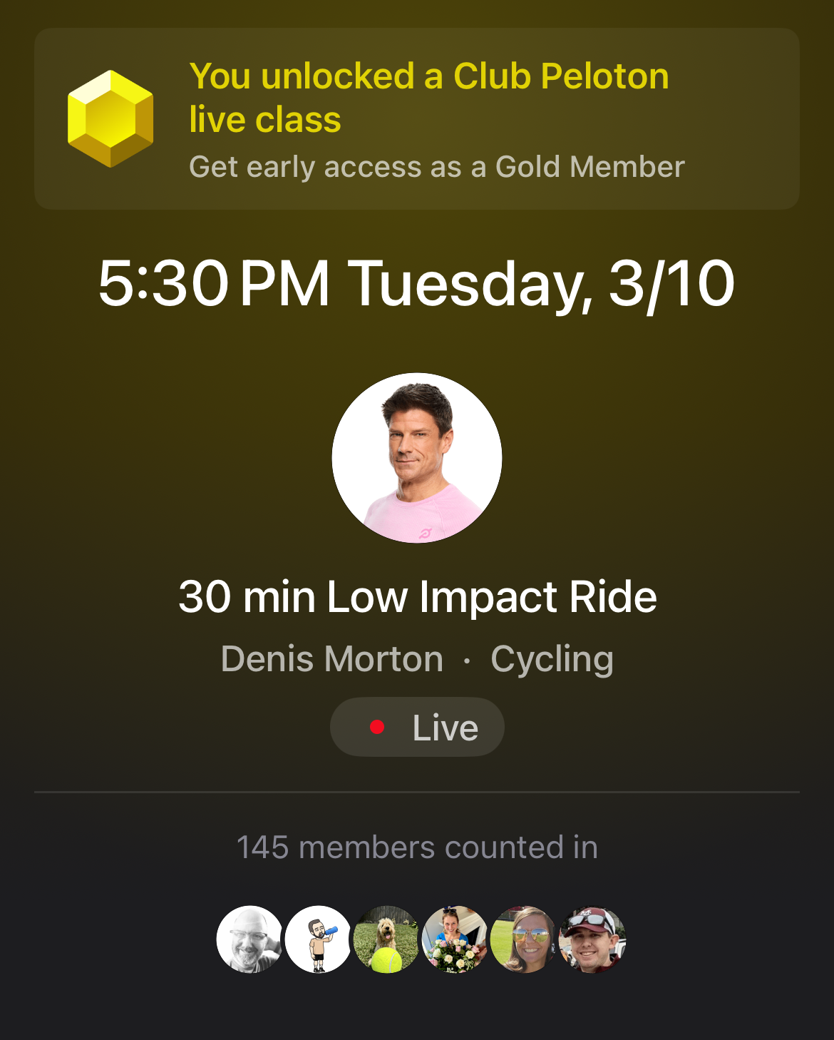 Club Peloton Gold Denis Morton
