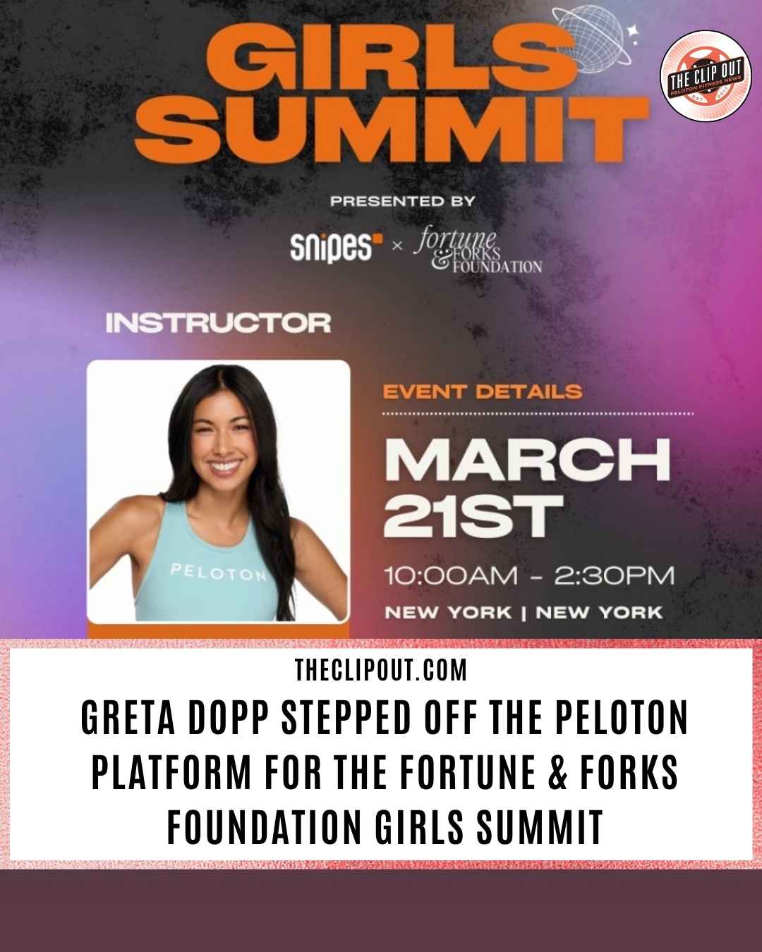 Greta Dopp Stepped Off the Peloton Platform for the Fortune & Forks Foundation Girls Summit (1)