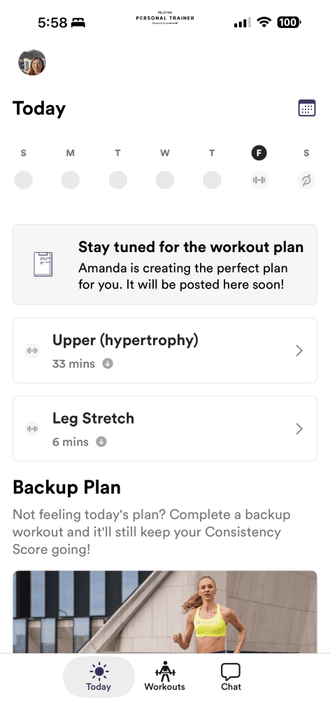 Peloton Personal Trainer feature workout plan