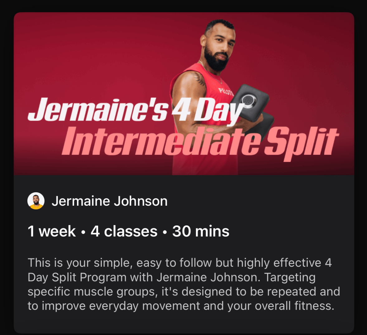 Jermaine Johnson 4 Day Split Tracker