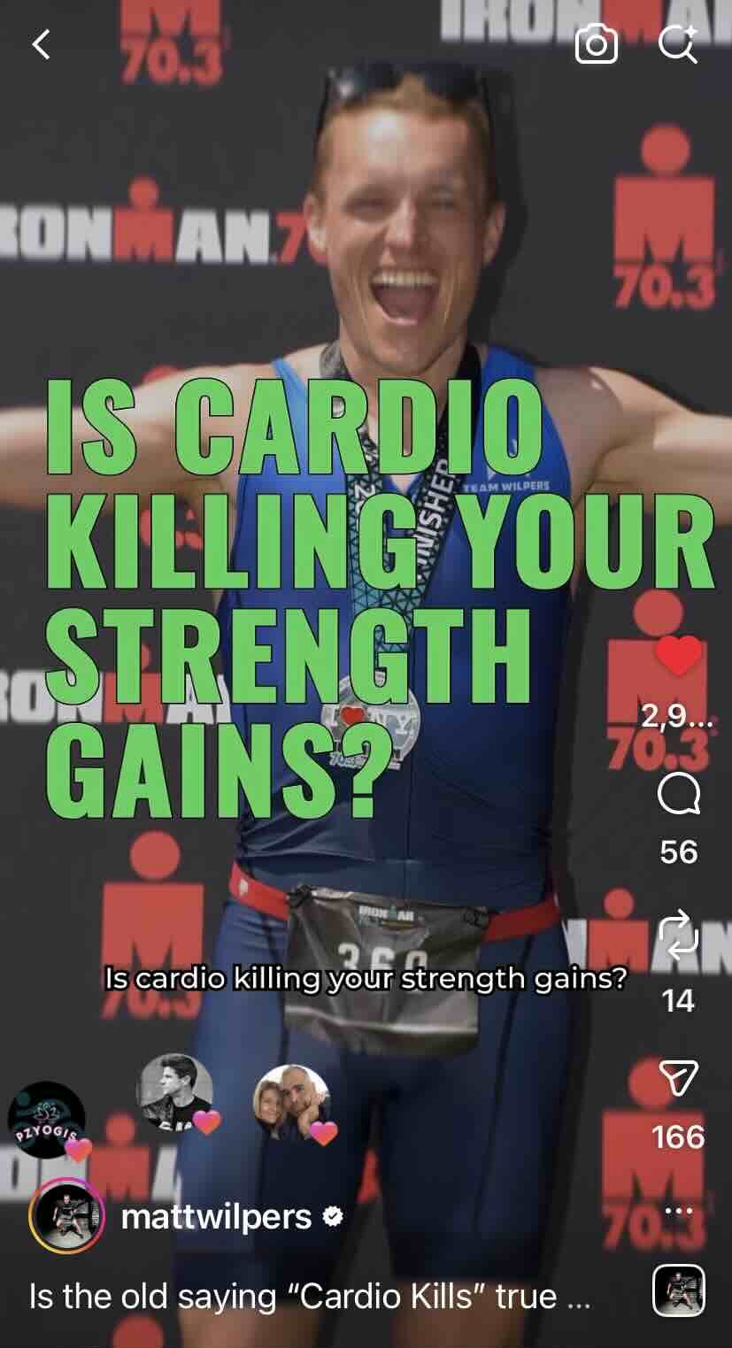 Matt Wilpers strength training marathon - IG clip