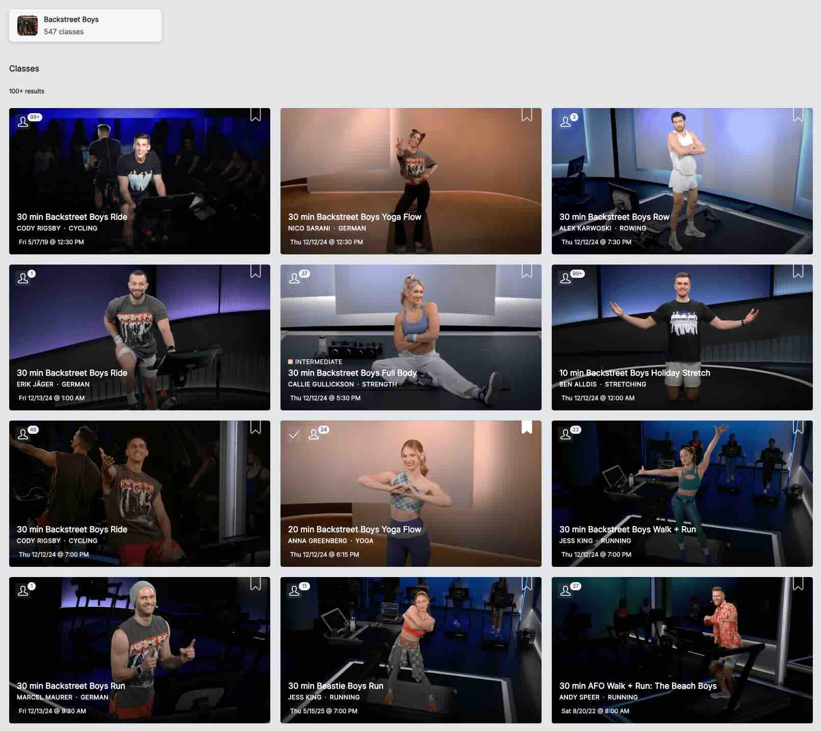 Past Backstreet Boys classes