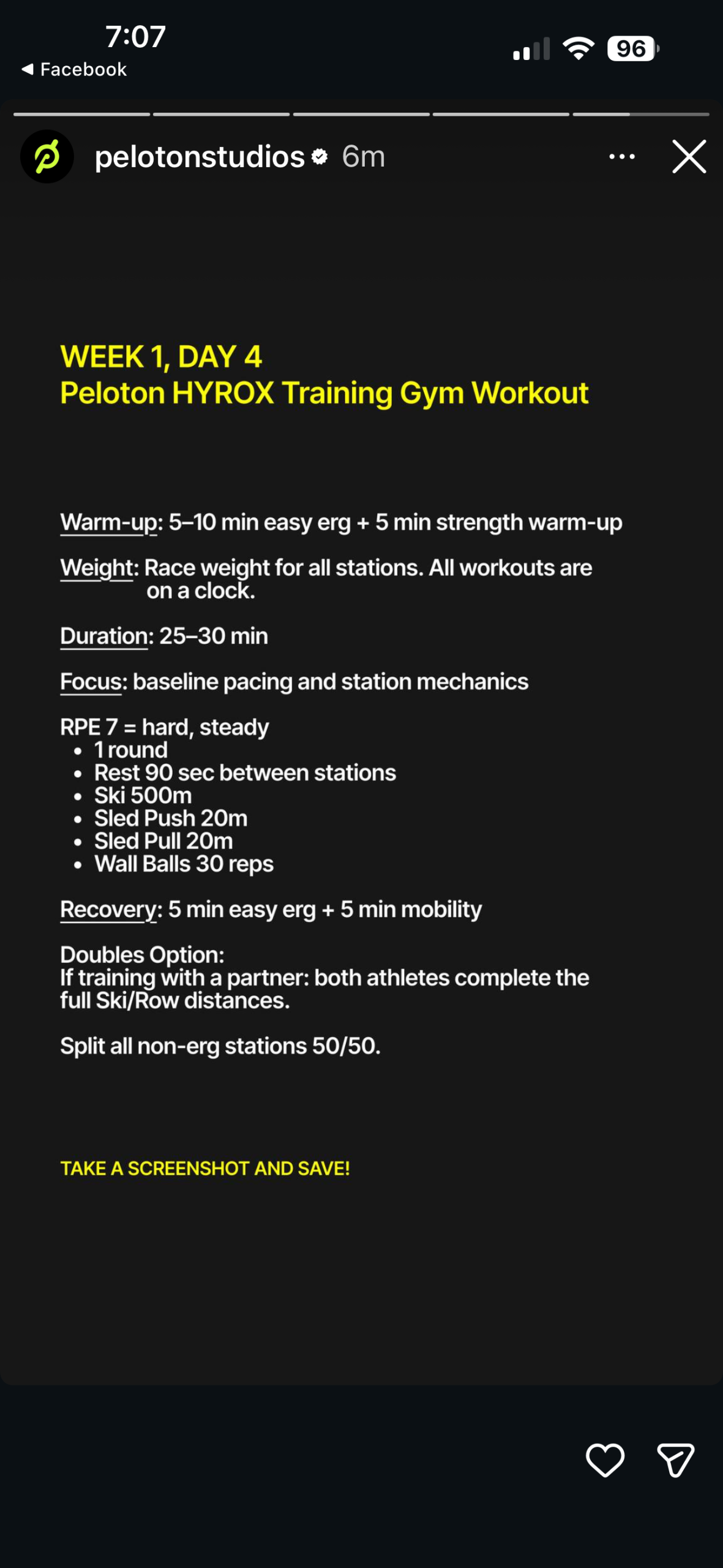 Peloton Hyrox Program Gym programming