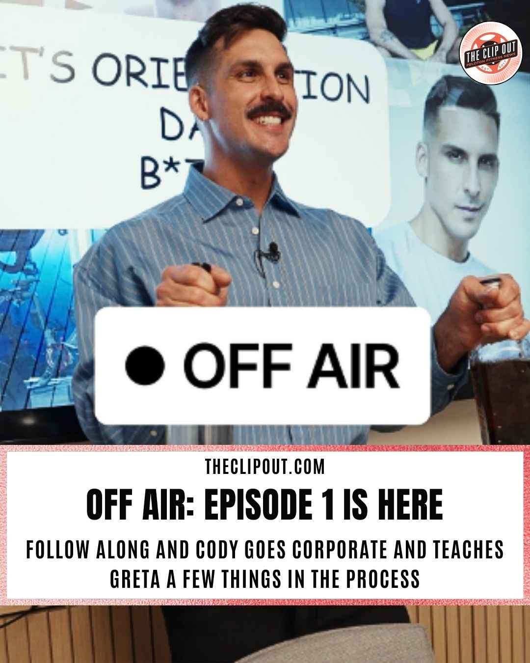 Peloton off air cody rigsby goes corporate and teaches greta a few new things