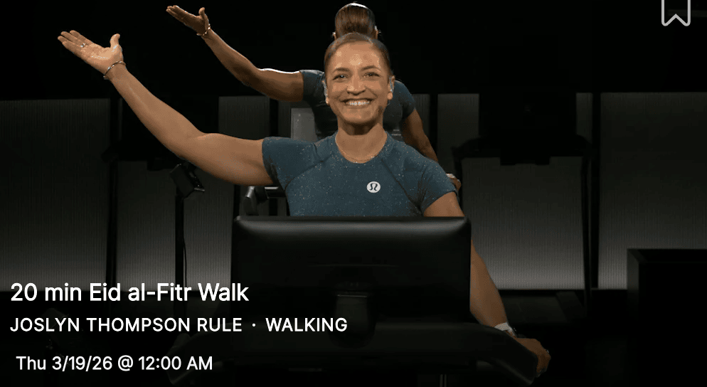 Peloton Eid al-Fitr classes - Joslyn 2026
