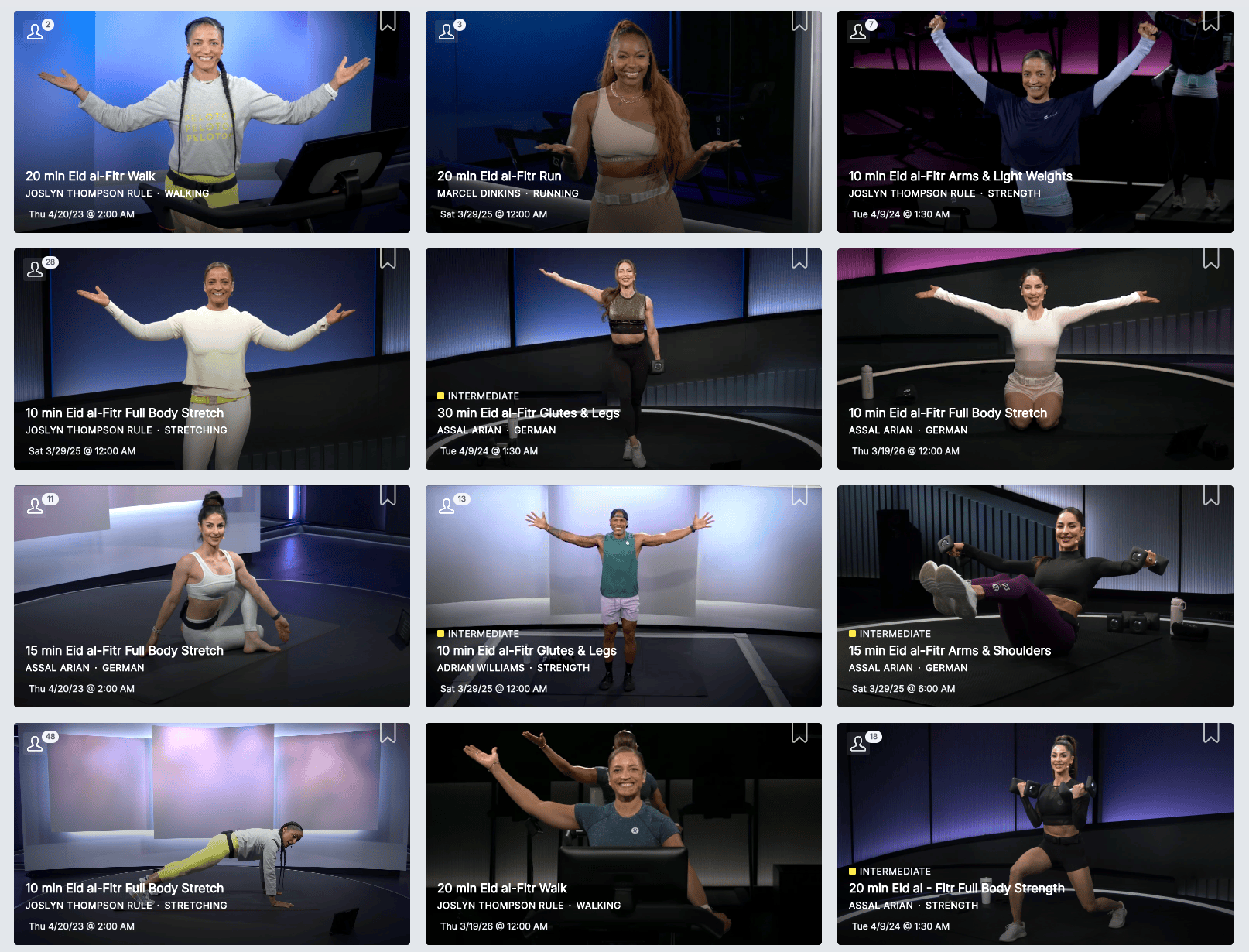 Peloton Eid al-Fitr classes - history