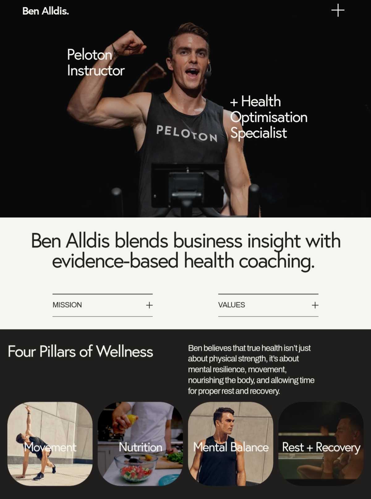Ben Alldis website - overview 