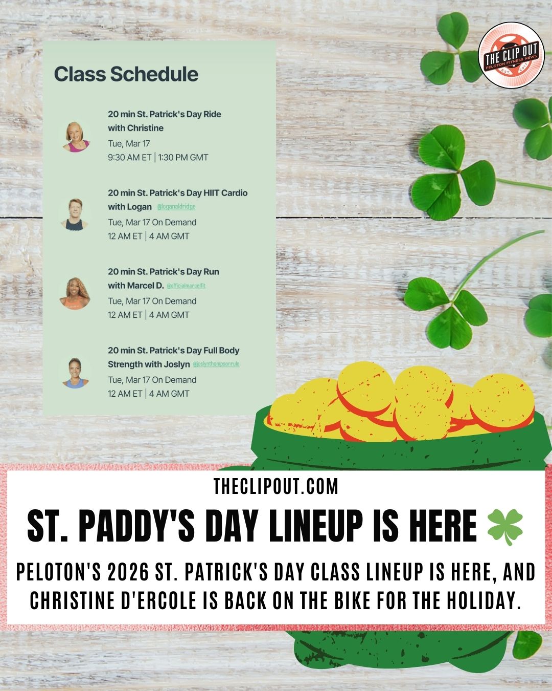 Peloton's St. Patrick's Day Classes
