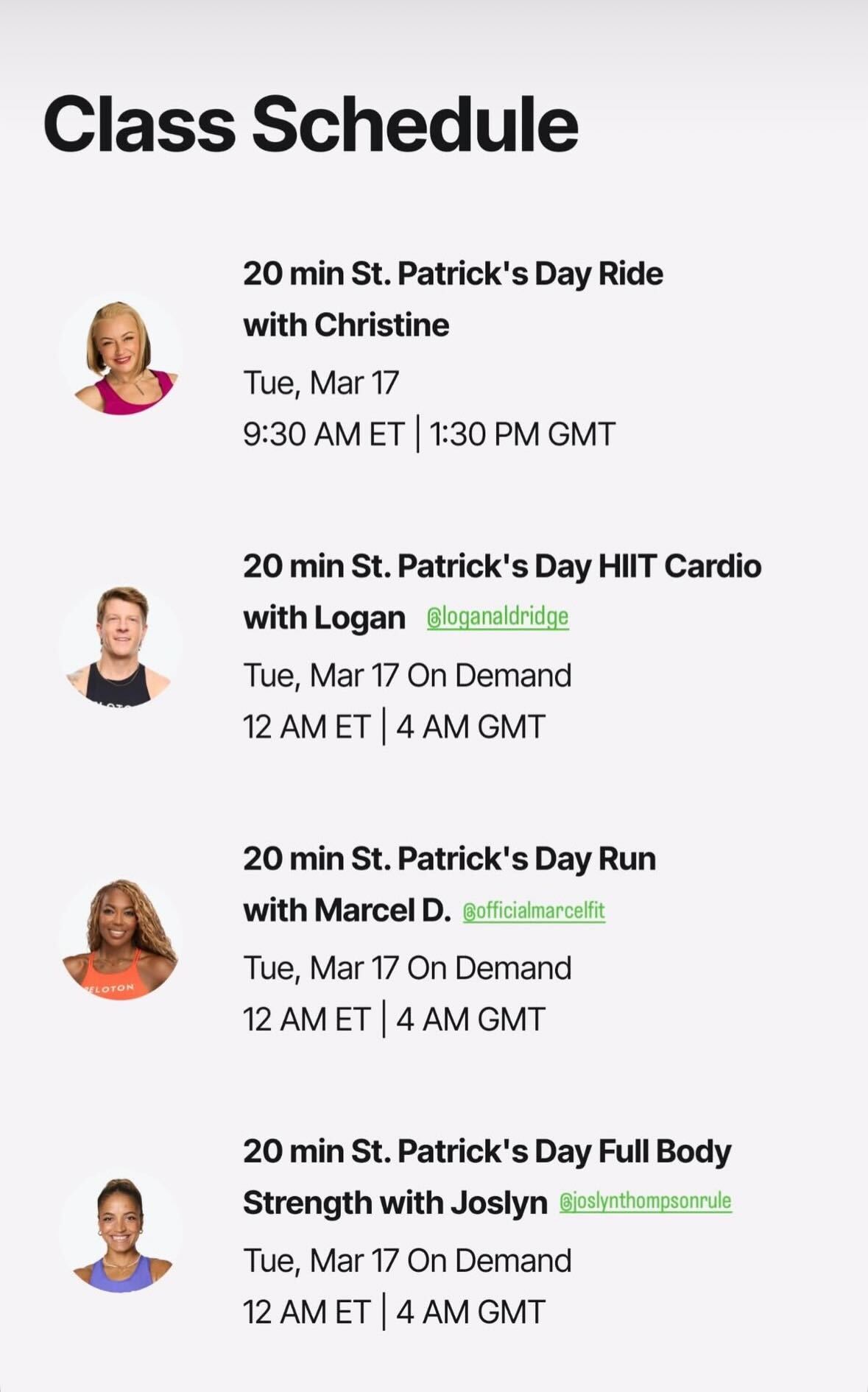 St Patricks Day classes