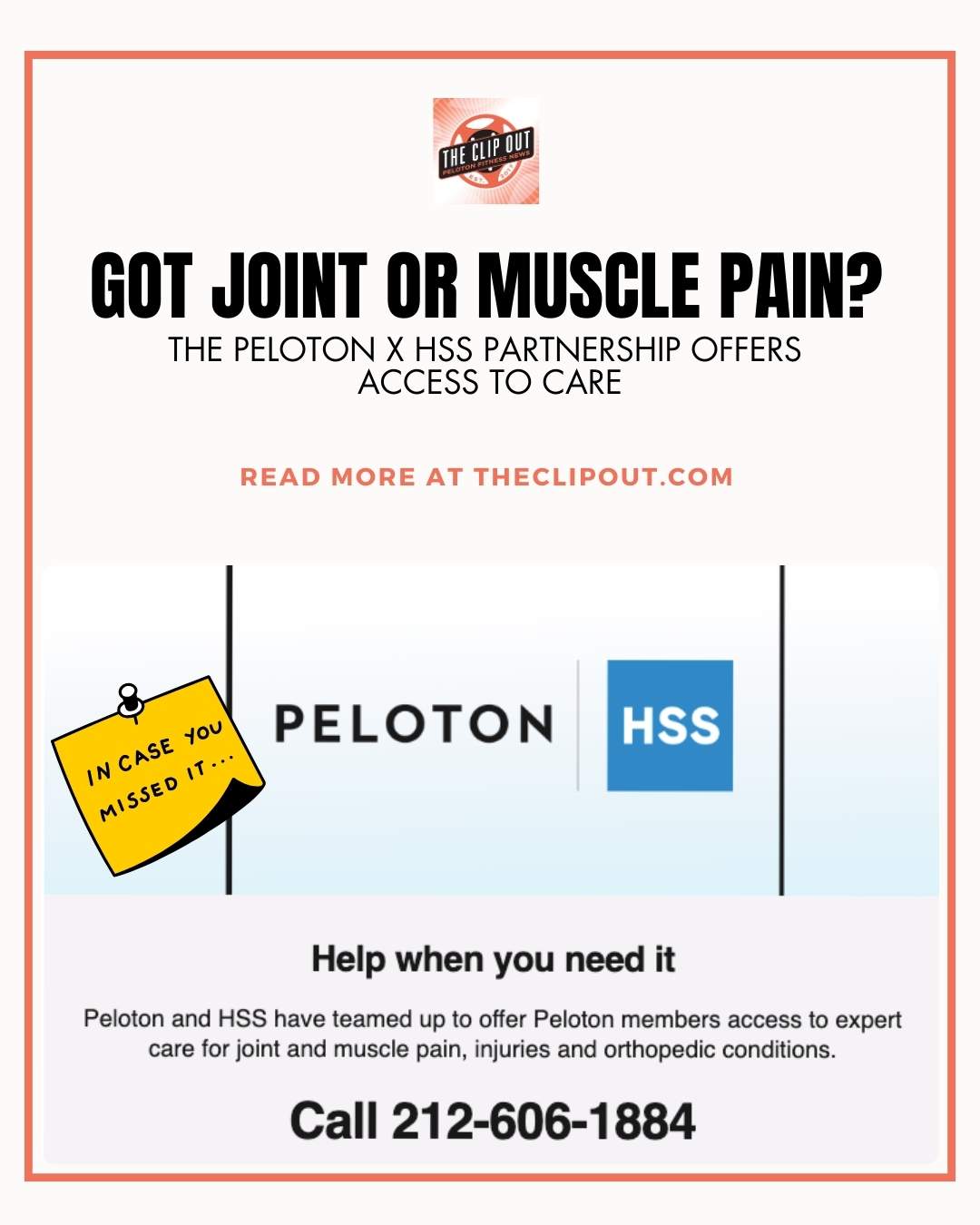 The Peloton HSS Partnership Just Got More Powerful Members Can Now Call for Expert Care NEW