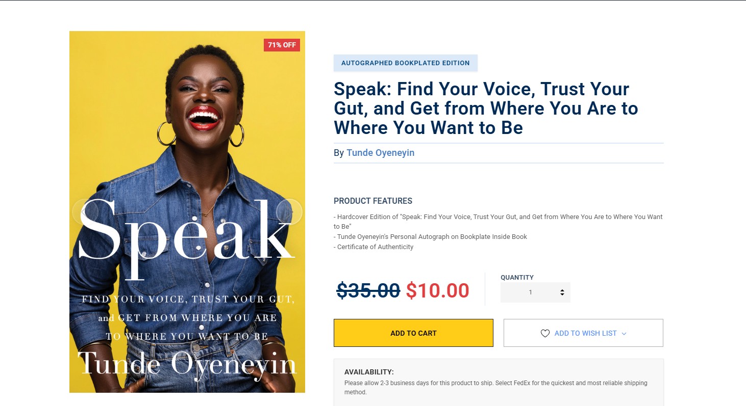 Tunde Oyeneyin Speak on sale at premierecollectibles.com