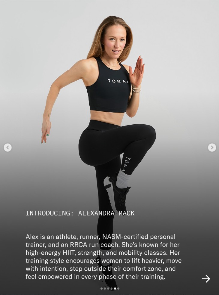 new tonal coach alexandra mack